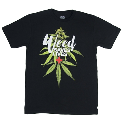 Weed Saves Lives Men’s T-Shirt by SevenLeaf.com